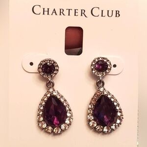 Charter Club Pave & Stone Drop Earrings, Created for Macy's 1531